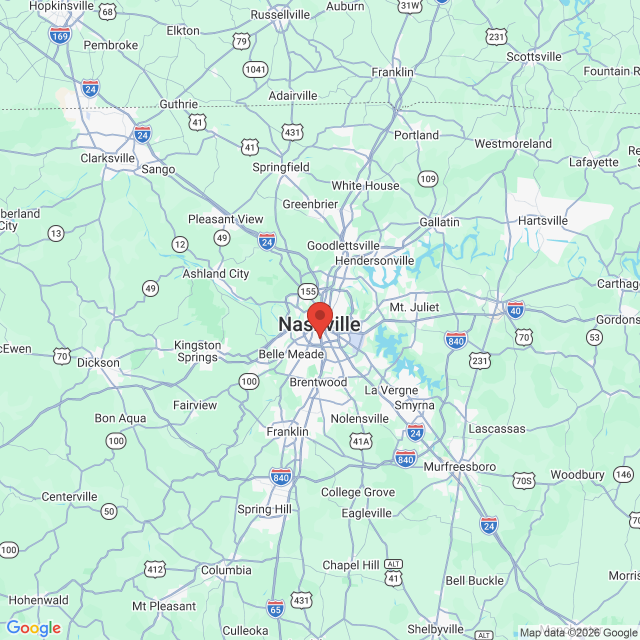 Google map image of our location in 2220 8th Avenue South Nashville, TN